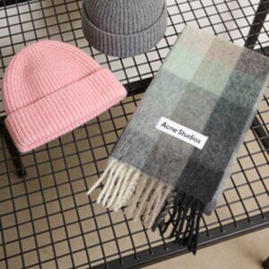 Acne Studios Gray and Cream Wool Scarf